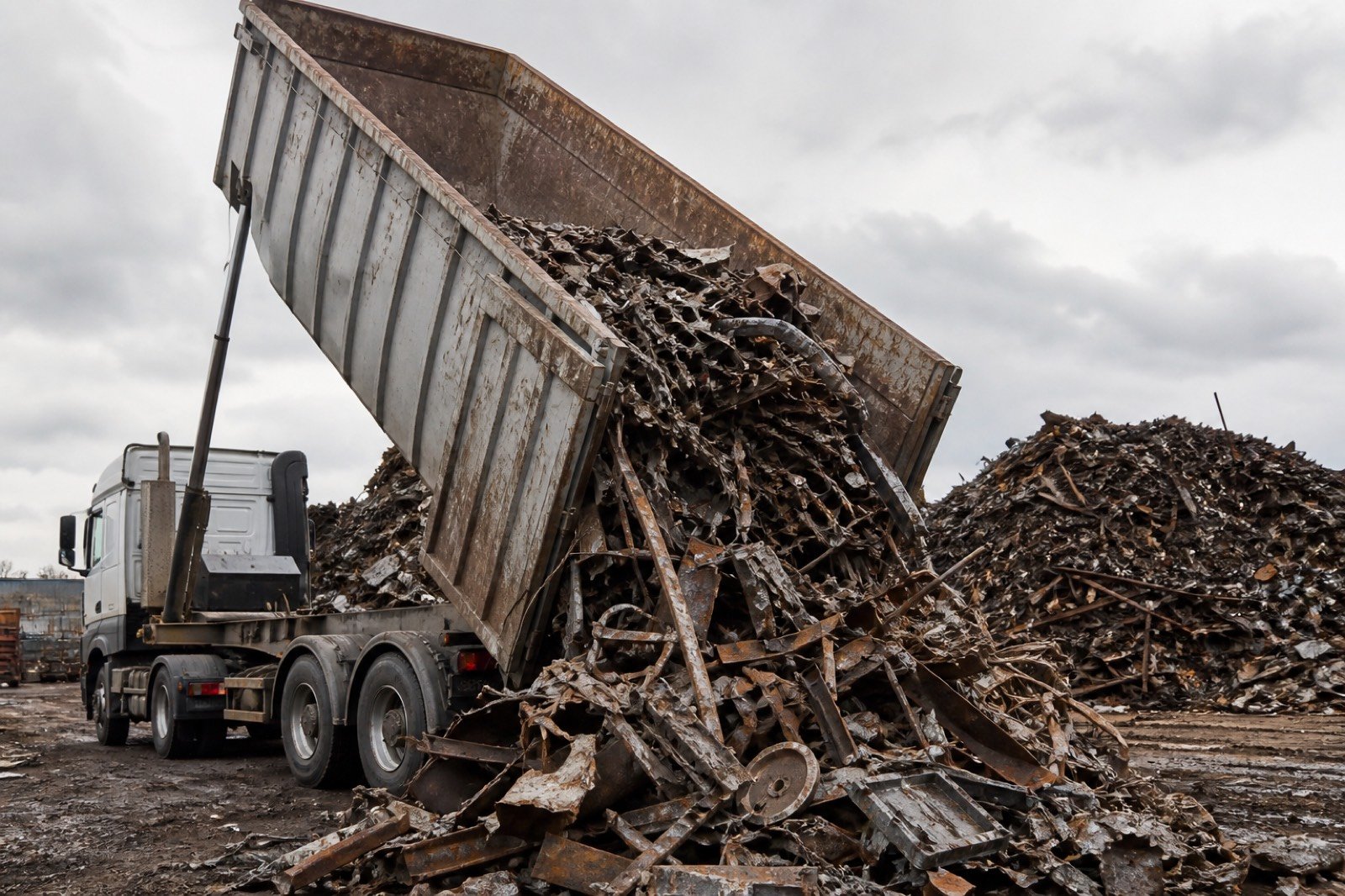 Scrap truck unload